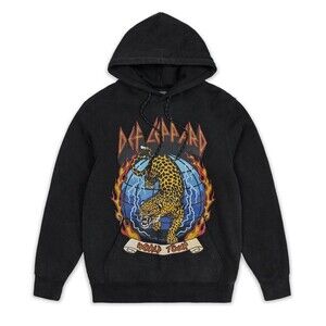 Def Leppard Hoodie Men's XXXL (3XL) Dark Gray Globe